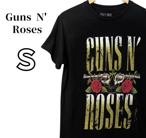 Guns N' Roses ガンズ・アンド・ローゼズ バンドTシャツ バンT Tシャツ ブラック 黒 半袖プリントTシャツ 古着 S