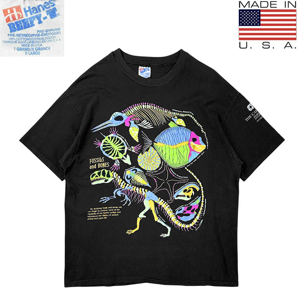 中*翔様 スケルトン 骨 解剖 ヴィンテージ Tシャツ 新品 ビッグ プリント スケルトン 肋骨 ドクロ スカル 骸骨 標本