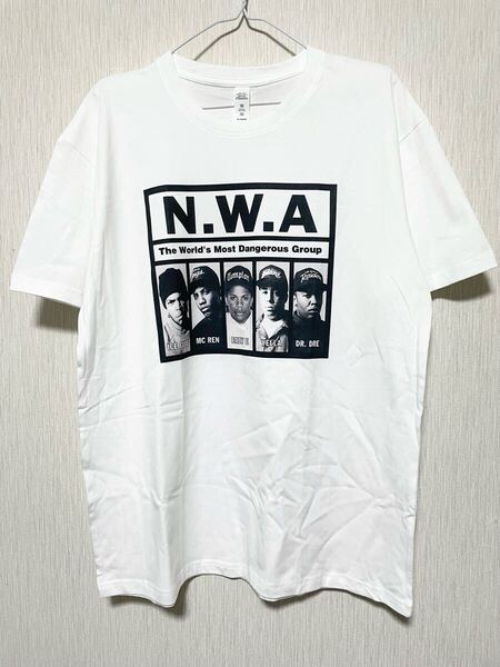 N.W.A Tシャツ ヒップホップ ラッパー 90s hiphop rap XL コンプトン Westside 2pac dr.dre ice cube white ホワイト 送料無料