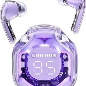 ワイヤレス イヤホン Bluetooth 5.3+EDR搭載 SVE AI+ENC通話 低遅延Siri対応 IPX4防水 iPhone/Android適用 パープル色