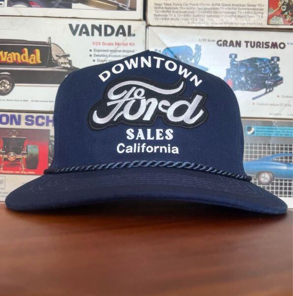 新品、キャップ、cotton、ネイビー、FORD、アメ車、刺繍、トラッカーcap