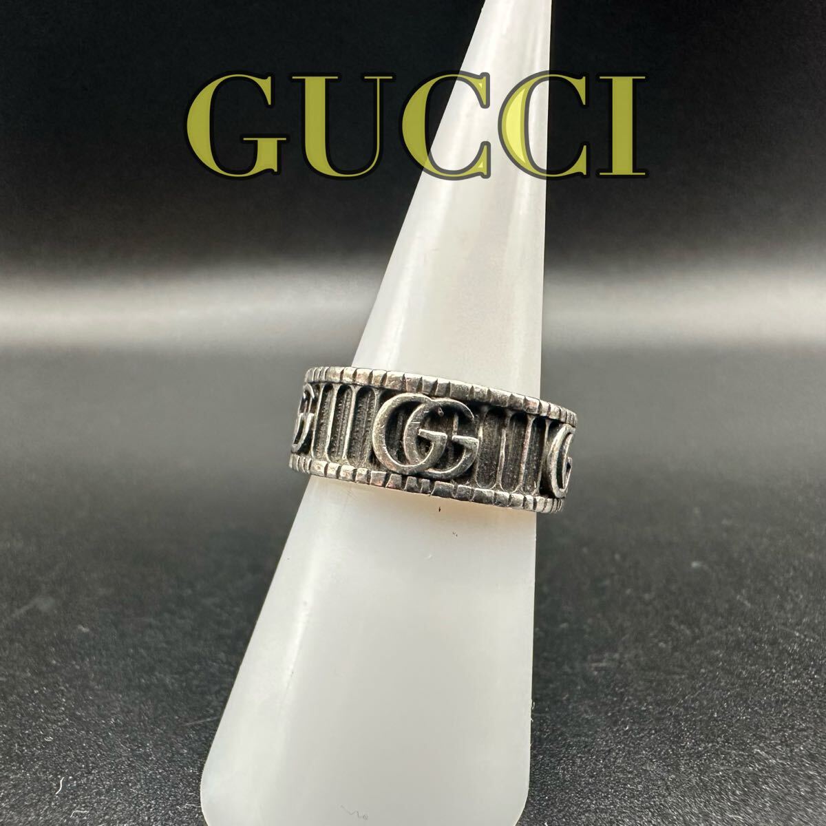 GUCCI アラベスク ダブルG キー シルバー リング 刻印 15号 imgrc0153722125.jpg
