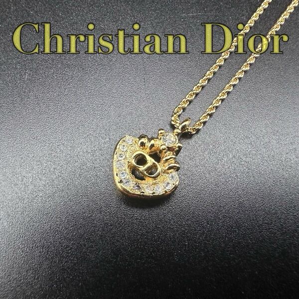 極美品 Dior ネックレス CD ロゴ ラインストーン 希少 刻印 021