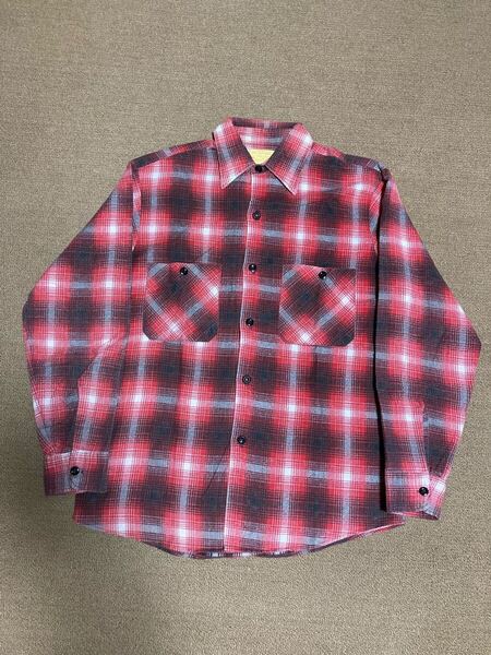 SEARS プリントネルシャツ M フランネル ビンテージ 70s 80s シャドウ オンブレ カートコバーン nirvana USA製