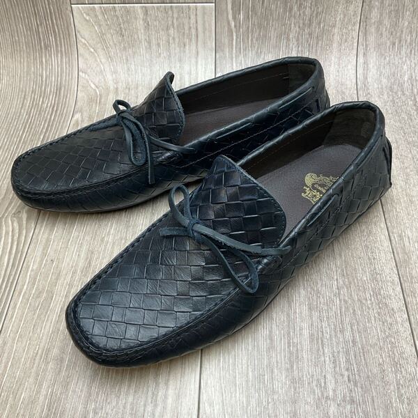 【アウトレット】Orobianco◆型押しドライビングシューズ◆ブルーネイビー◆サイズ42(26.0cm)◆オロビアンコ紳士革靴イタリア製スリッポン