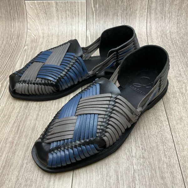 【アウトレット】SHOEISM◆レザーワラッチ◆サイズ41(25.0〜25.5cm)◆ブラックマルチ◆紳士靴カジュアル 黒 グルカサンダル
