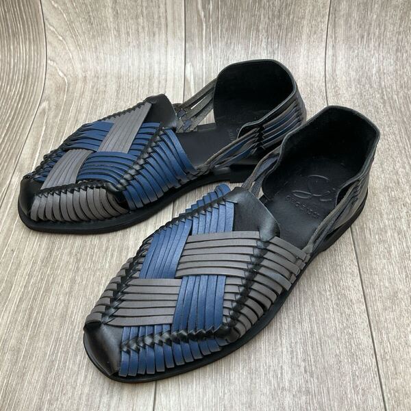 【アウトレット】SHOEISM◆レザーワラッチ◆サイズ40(24.5〜25.0cm)◆ブラックマルチ◆紳士靴カジュアル 黒 グルカサンダル