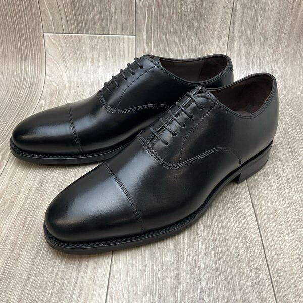 【アウトレット】内羽根ストレートチップ◆ブラック◆サイズ7.5(26.5cm)紳士革靴 グッドイヤー製法 ビジネスシューズ 牛革 黒 冠婚葬祭