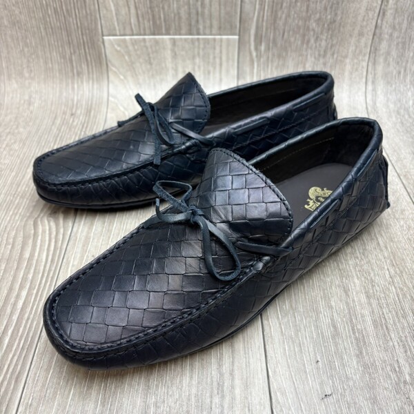 【アウトレット】Orobianco◆型押しドライビングシューズ◆ブルーネイビー◆サイズ41(25.5cm)◆オロビアンコ紳士革靴イタリア製スリッポン