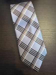 美品★ネクタイ 紫 チェック Paul ポリエステル100%