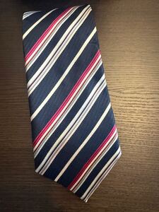 美品★ネクタイ selfishness ネイビー ピンク ストライプ 綿100% ヴィンテージ