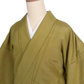 単衣のきもの しつけ糸付き未使用 紬 手紡ぎ織 正絹 11964
