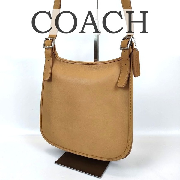 未使用級 COACH オールドコーチ ショルダーバッグ レザー 本革 9135 ベージュ コーチ 斜めがけ サコッシュ 極美品 レア 希少 レディース