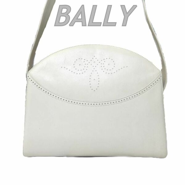 バリー BALLY ヴィンテージ ショルダーバッグ ホワイト レザー 白 本革 鞄 斜め掛け ミニバッグ レディース