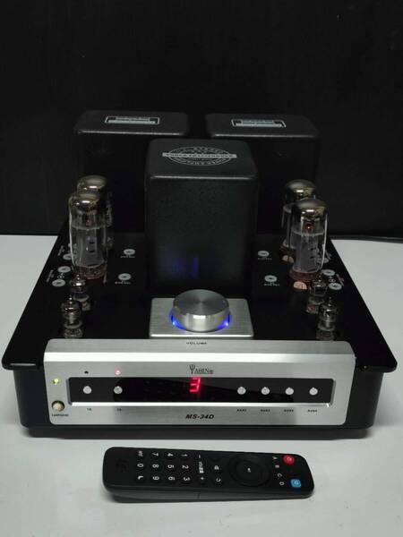 AOIN MS-34D 真空管 パワーアンプ アグライア リモコン付 音出動作確認品