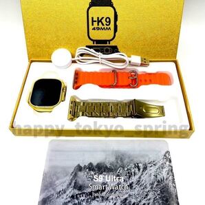 新品 HK9 Ultra Gold Edition 2.19インチ 大画面 S9 スマートウォッチ 通話 音楽 多機能 健康 スポーツ 血中酸素 血圧 Watch9 代替品.