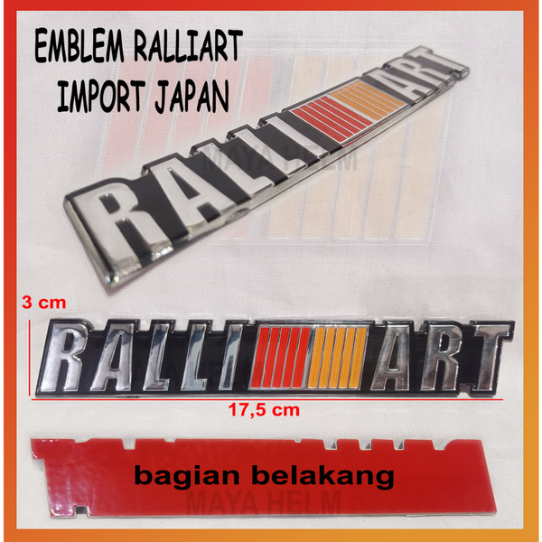 【ゆうパケット送料込】RALLIART(ラリーアート) 3Dエンブレム 横18cm×縦3cm×厚さ3mm ② 三菱