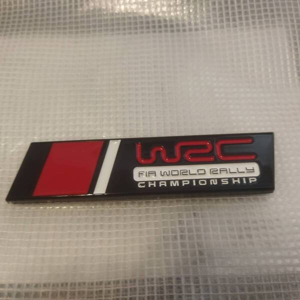 【ゆうパケット送料込】WRC 3Dエンブレム(両面テープ) 黒/赤 金属製 スバル ⑥