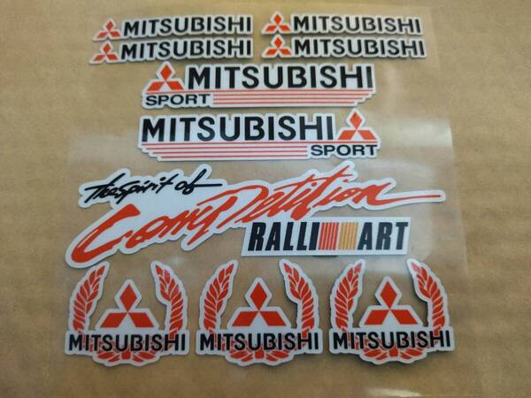 【ゆうパケット送料込】 MITSUBISHI(三菱) ステッカー 横13.8cm×縦14.5cm ③ ラリーアート RALLIART