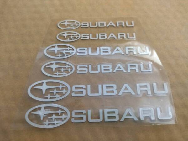 【ゆうパケット送料込】SUBARU(スバル) 耐熱ステッカーシルバー 大中小6枚セット ①