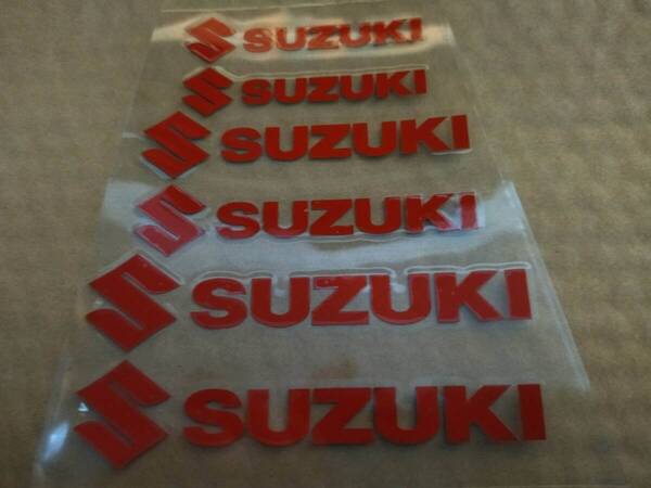 【ゆうパケット送料込】 SUZUKI(スズキ) 耐熱ステッカー レッド 大中小6枚セット ⑧