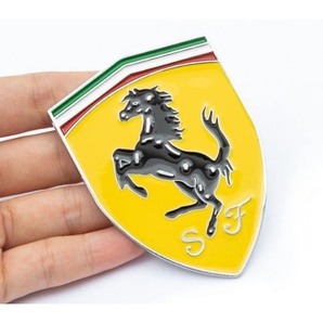 【ゆうパケット送料込】Ferrari 3Dエンブレム 横5.5cm×縦7.5cm×厚さ2mm ② フェラーリ