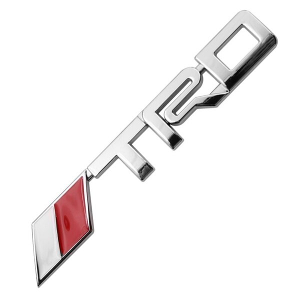 【2個セット】【ゆうパケット送料込】TRD 3Dエンブレム(両面テープ) メッキシルバー ラージサイズ 金属製