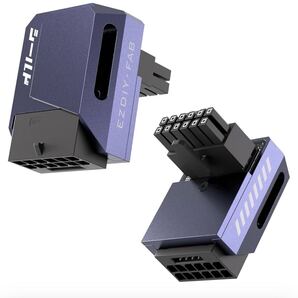 EZDIY-FAB シールド シリーズ PCIe 5.1アダプター 12VHPWR 12+4ピン 600W 90度直角コネクタ 電源変換アダプタ GPU電源コネクタ リバース
