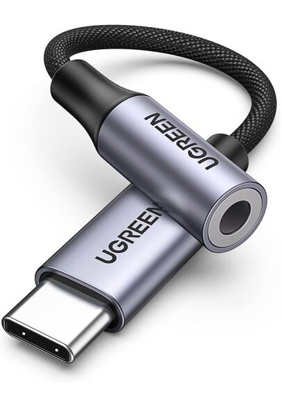 UGREEN【ハイレゾ音質】 USB C イヤホンジャック変換 USB C-3.5mm イヤホン変換アダプター DAC搭載 24bit/96KHz対応
