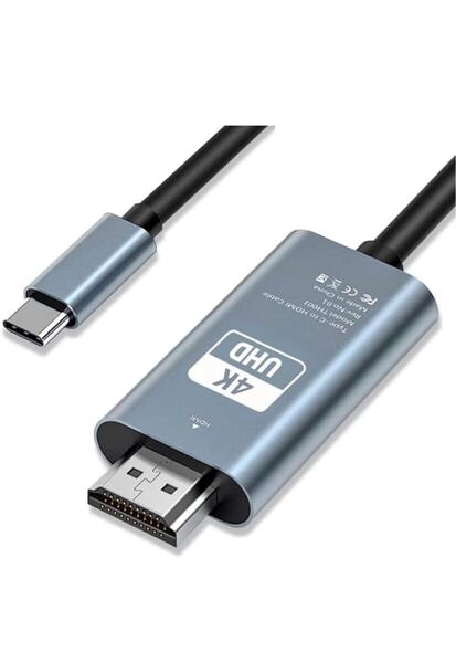 USB C HDMI 変換ケーブル - 2M 「4K@60Hz 映像出力 Thunderbolt3/4互換 設定不要/在宅勤務」 HDMI TypeC 接続ケーブル iPhone