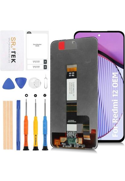 SRJTEK For Xiaomi Redmi 12 5G 6.8インチ液晶パネル画面交換修理用 Redmi 12 SIMフリ XIG03 au SoftBankタッチパネルセット
