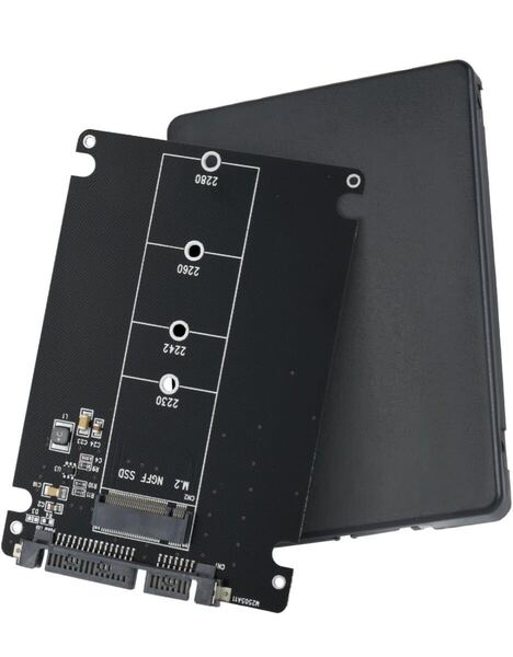 ELUTENG M.2 NGFF to SATA 3.0 変換 6Gbps 変換アダプター 外付きケース 2.5インチSATA 2230 / 2242 / 2260 / 2280 mm プラスチック殻