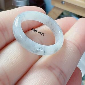 R2-01228天然本翡翠《本物保証》 黒翡翠点点 翡翠リング約20~21号 一点物 希少 縁起物 お守り パワーストーン