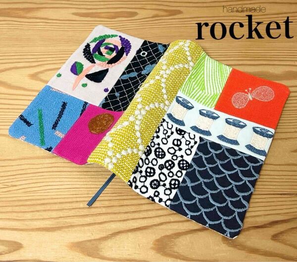 ★ハンドメイド ブックカバー 文庫本 パッチワーク ★ ミナペルホネン sand rose mermaid bobbin tambourine vapor 他 生地 はぎれ mina
