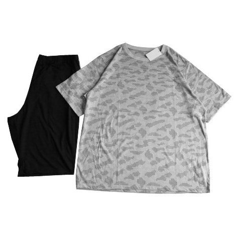 新品 メンズ ルームウェア L 紳士 半袖 Tシャツ ハーフパンツ セット カモフラ 幾何学 部屋着 パジャマ お家でゆったりリラックス ROOM