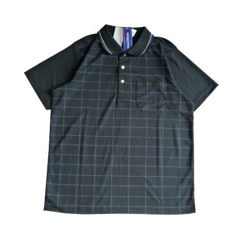 新品 ドライ DRY 半袖 ポロシャツ 黒チェック HOLIDAY WALK メンズ Lサイズ 半袖 シャツ 紳士