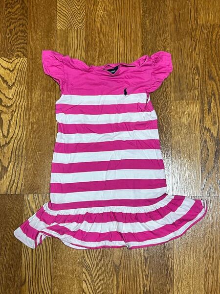 ラルフローレン ワンピース 3/3T サイズ 90〜100 ピンクボーダー 女児 キッズ