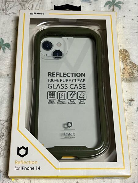 iFace Reflection iPhone 14 専用 ケース クリア 強化ガラス (カーキ)アイフェイス アイフォン14 用 ケース