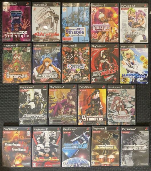 【まとめ,計19本】beatmania IIDX 3rd style〜16 empress、GuitarFreaks & Drummania V〜V3,GOLD,SILVER【PS2,プレイステーション2】