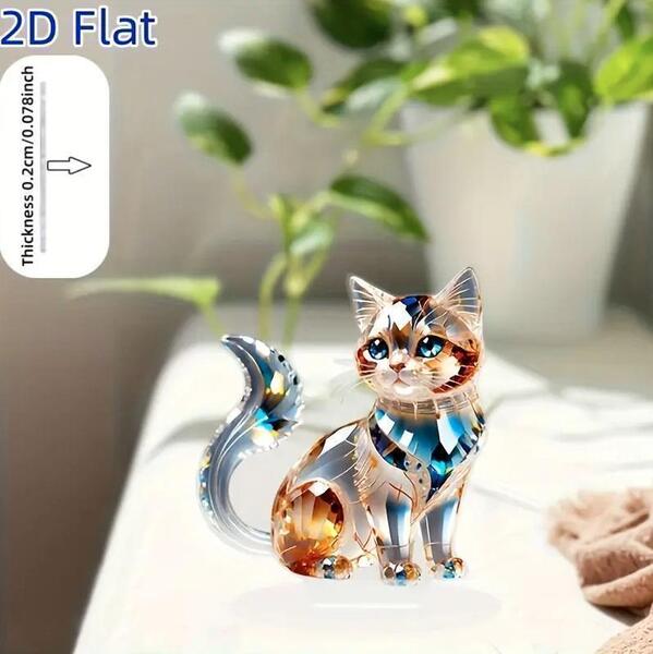2D フラット アクリルスタンド 猫 ネコ 置物 0023