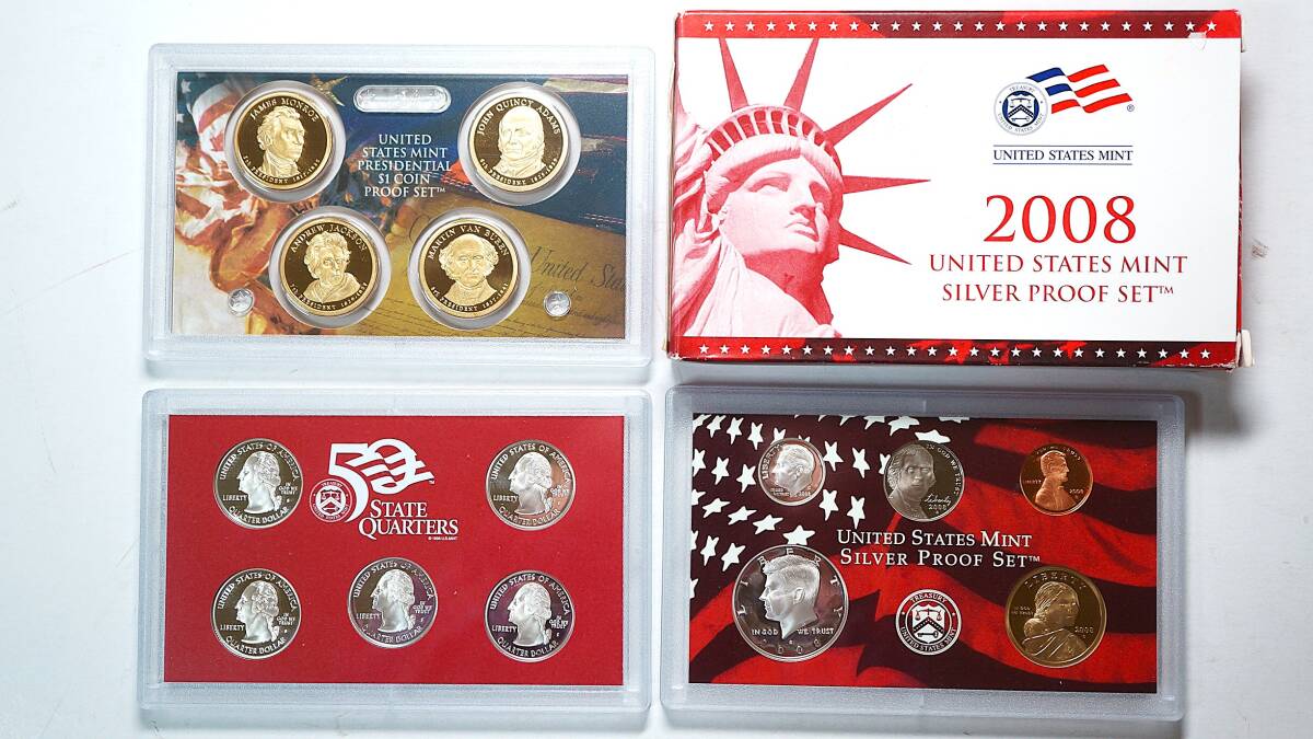 アメリカ-USA. 1999. Silver etc. 25セント(Cent). 50州シリーズ
