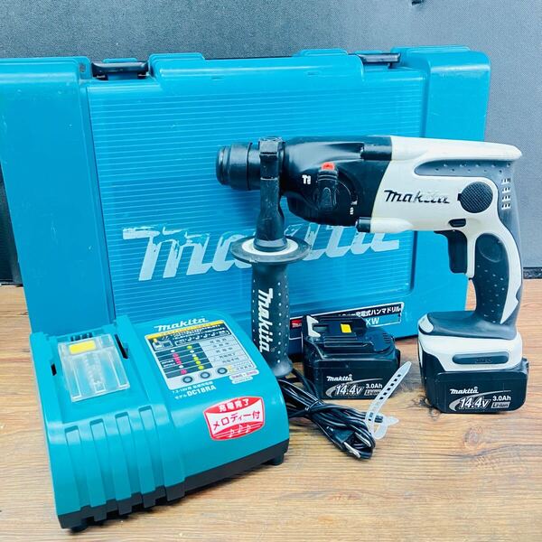 makita マキタ 14.4Vコードレスハンマドリル HR162DRFX バッテリーx2充電器、ケース付き!中古動作確認済み即決送料無料!