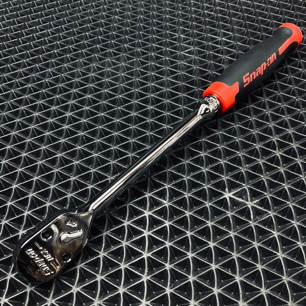 未使用保管品 Snap-on ソフトグリップ ロングラチェット FHL100 レッド 3/8 スナップオン