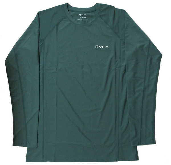 RVCA ルーカ メンズ ストレッチ 長袖 ラッシュガード XLサイズ GPA0 グリーン系