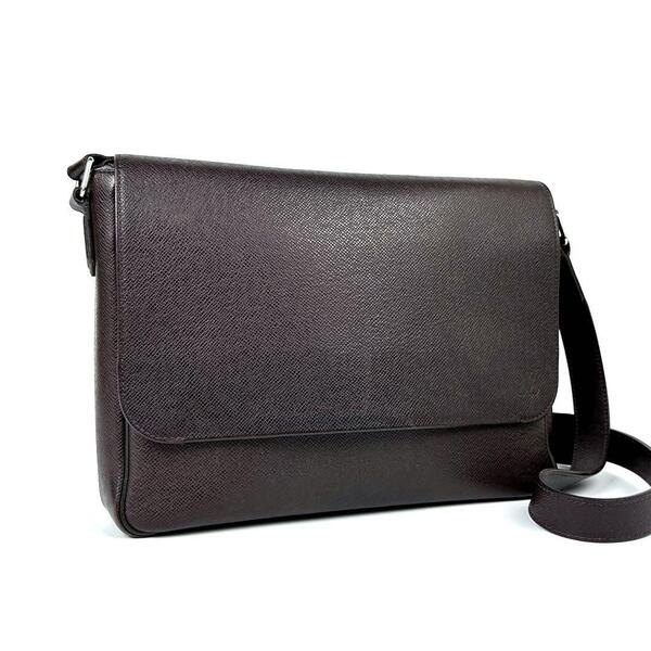 極美品 LOUIS VUITTON ルイヴィトン タイガ ロマンMM NM アカジュー M32678 ショルダーバッグ ビジネスバッグ フォーマル 男女兼用 レザー