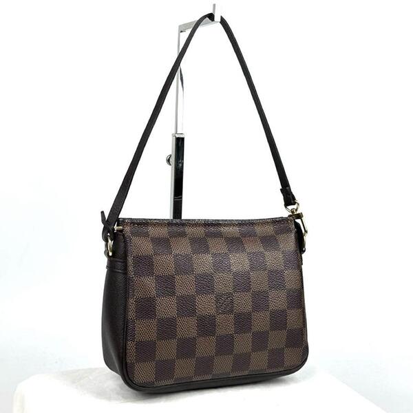 美品 LOUIS VUITTON ルイヴィトン ダミエ トゥルースメイクアップ ポーチ N51982 ミニバッグ 化粧ポーチ 小物入れ ハンドバッグ レザー