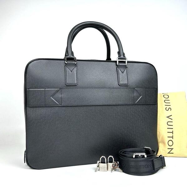極美品 LOUIS VUITTON ルイヴィトン タイガ ネオアレクサンダー 2way M32772 ビジネスバッグ ショルダーバッグ 書類鞄 南京錠 レザー 黒