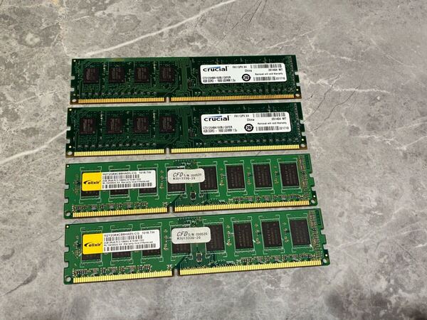 crucial 4GB DDR3 1600UDIMM 1.5v CFD製 2GB PC3-10600U 計4枚 デスクトップパソコン用メモリ PC