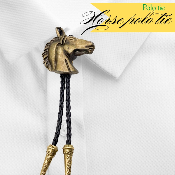 ■新品■送料無料■ ポロタイ ループタイ メンズレディースファッション プレゼント 合金シルバー polo tie loop tie 馬 ホース 金ゴールド