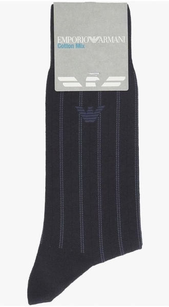 新品EMPORIO ARMANI エンポリオ アルマーニ ブランドソックス ブルー靴下 メンズ紳士 カジュアル百貨店 オシャレ 高級 ソックス ストライプ